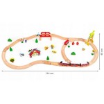Set trenulet InterCity cu Locomotiva Electrica cu Baterii si sine din lemn 